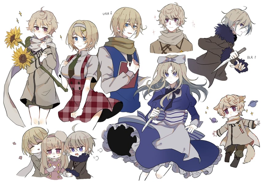 belarus, ukraine, and russia (axis powers hetalia) drawn by yuezhuanlang