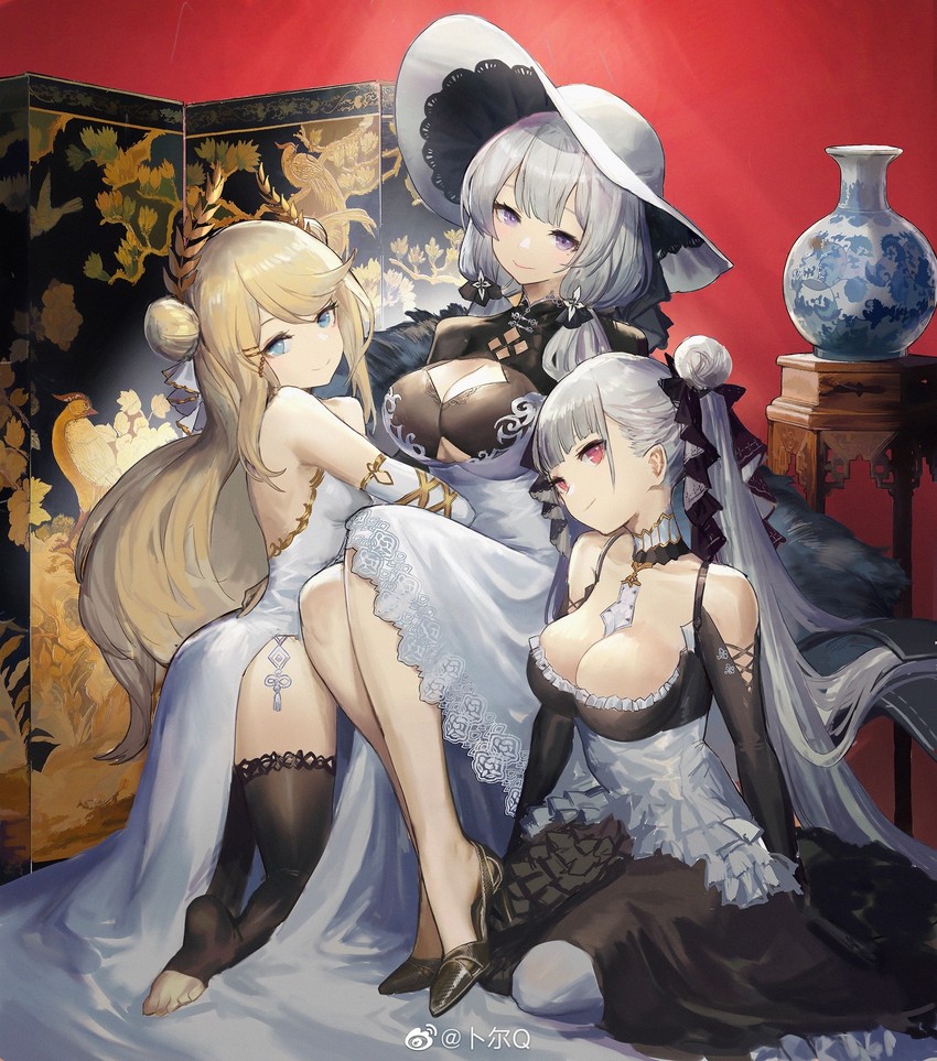 formidable, illustrious, and victorious (azur lane) drawn by messikid