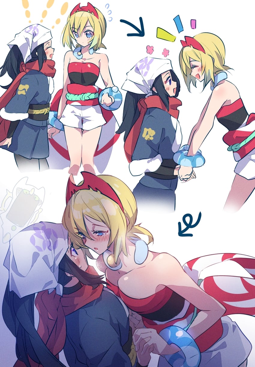 akari and irida (pokemon and 1 more) drawn by hanaozi_hin