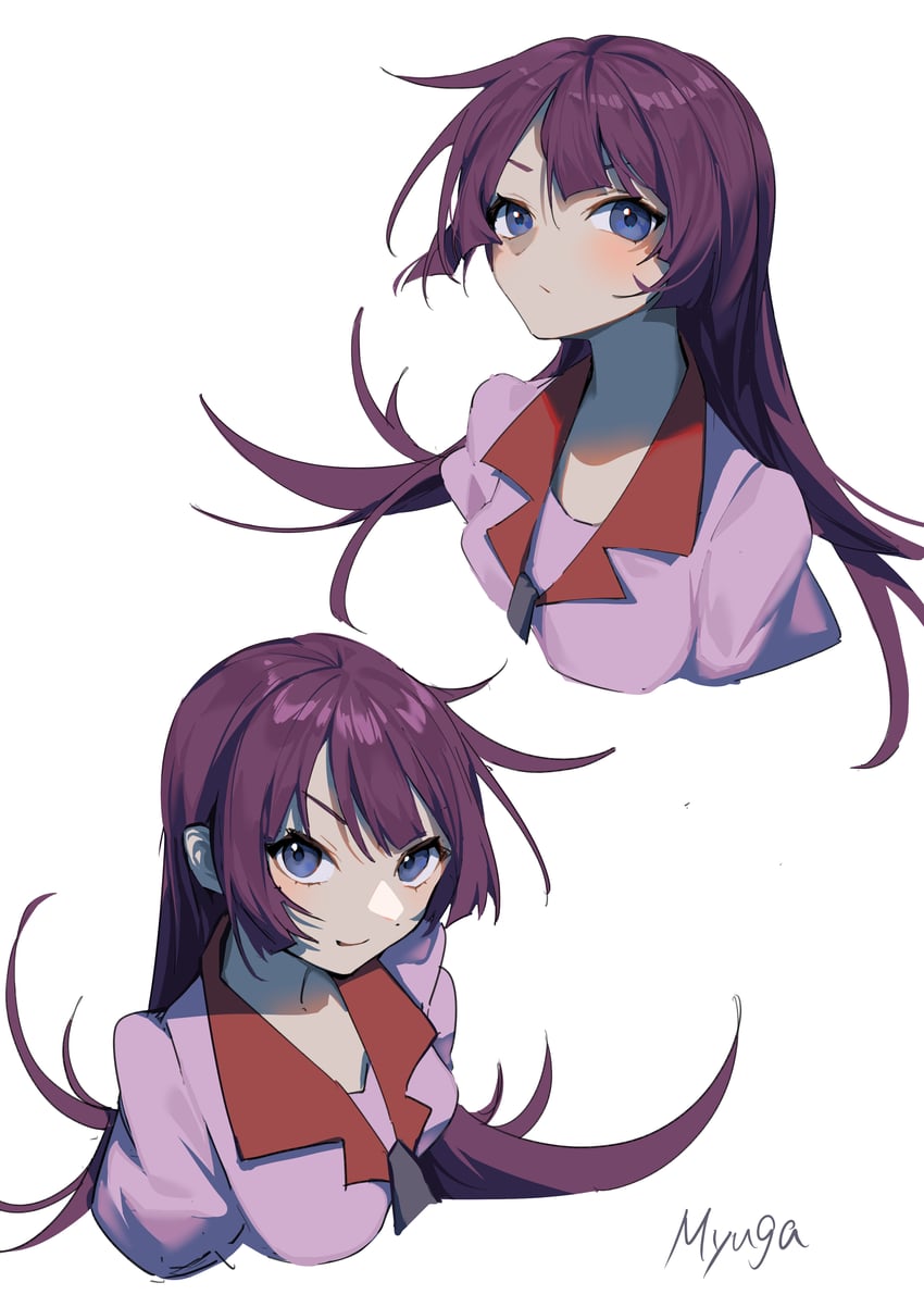 senjougahara hitagi (monogatari and 1 more) drawn by myuga66666