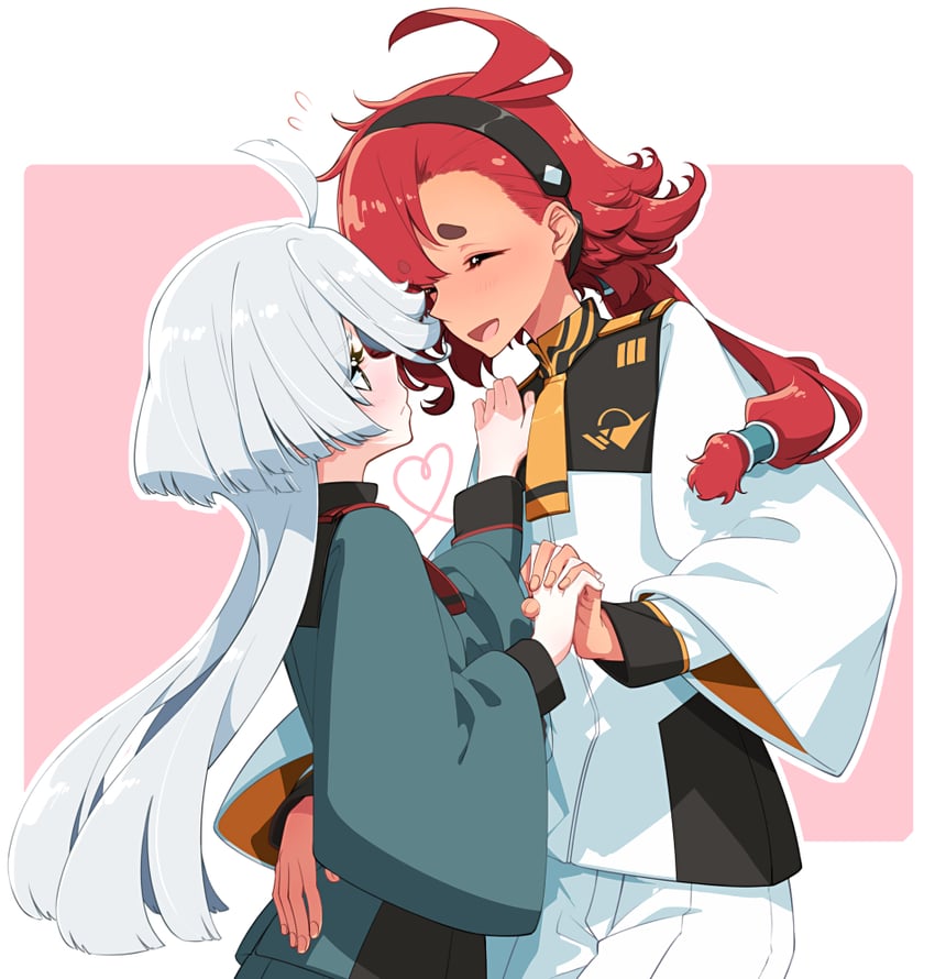 suletta mercury and miorine rembran (gundam and 1 more) drawn by sakuraba_yuuki