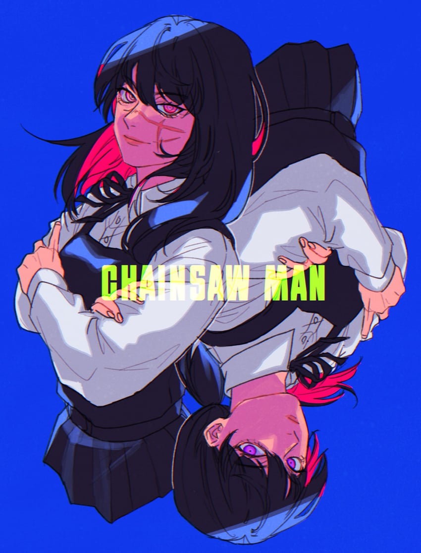 yoru and mitaka asa (chainsaw man) drawn by drgryu750