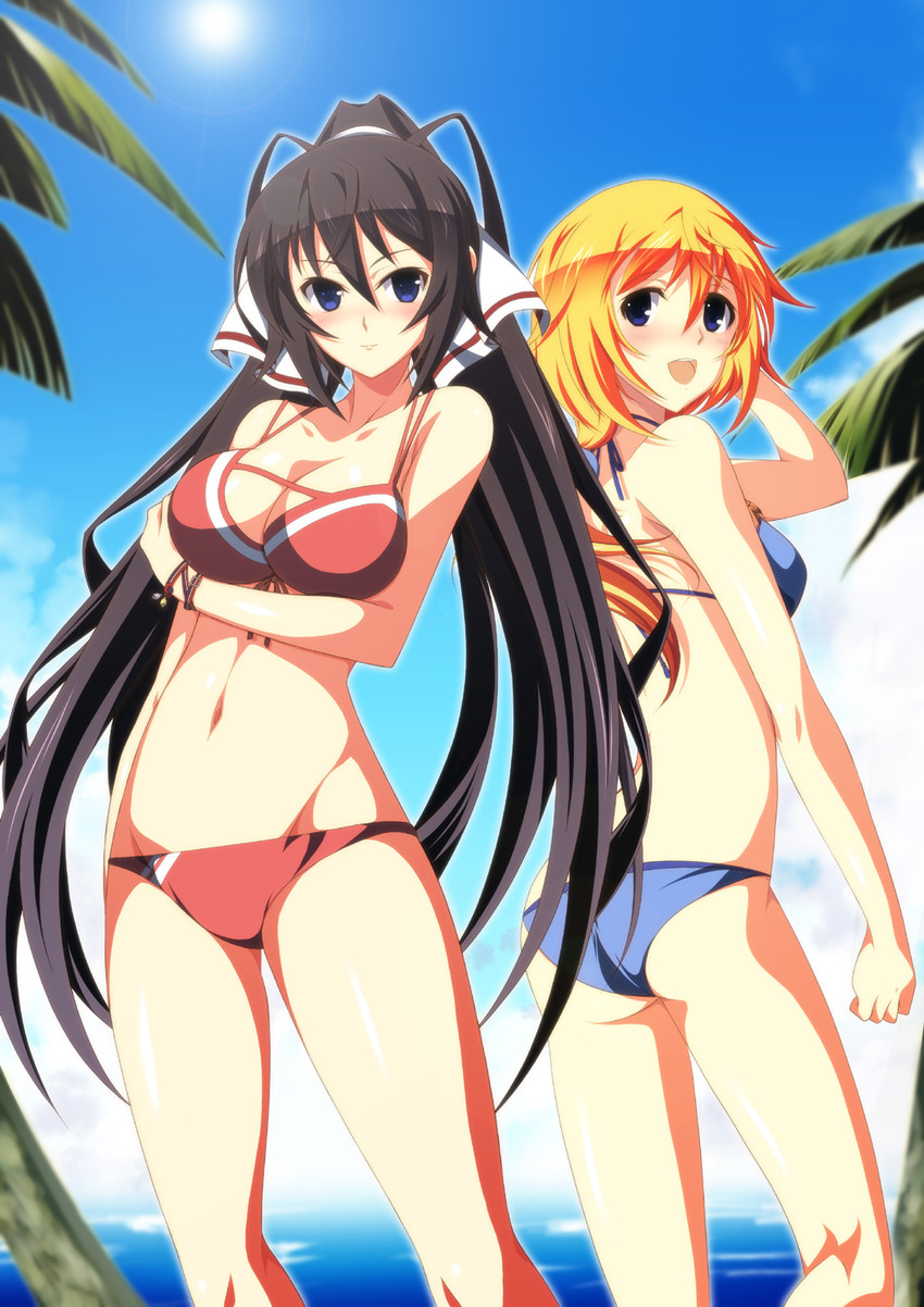 charlotte dunois and shinonono houki (infinite stratos) drawn by ka2