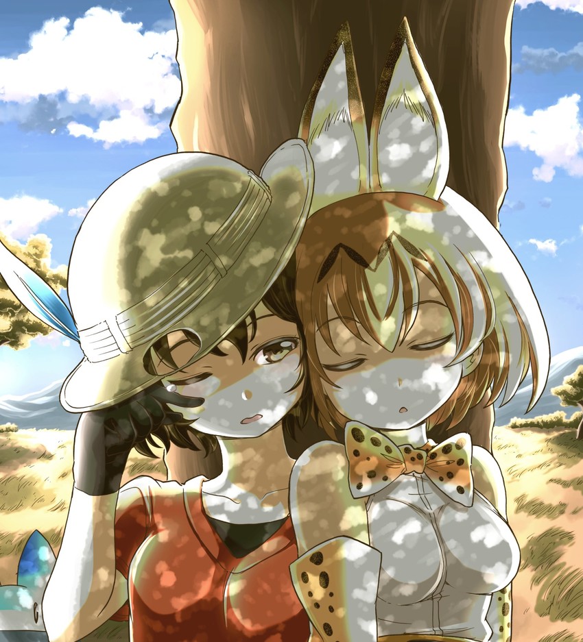serval, kaban, and lucky beast (kemono friends) drawn by zatou_(kirsakizato)