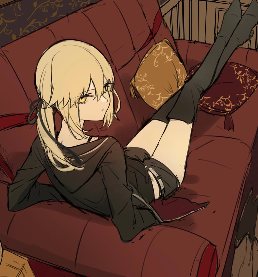 artoria pendragon and saber alter (fate and 1 more) drawn by maririri111