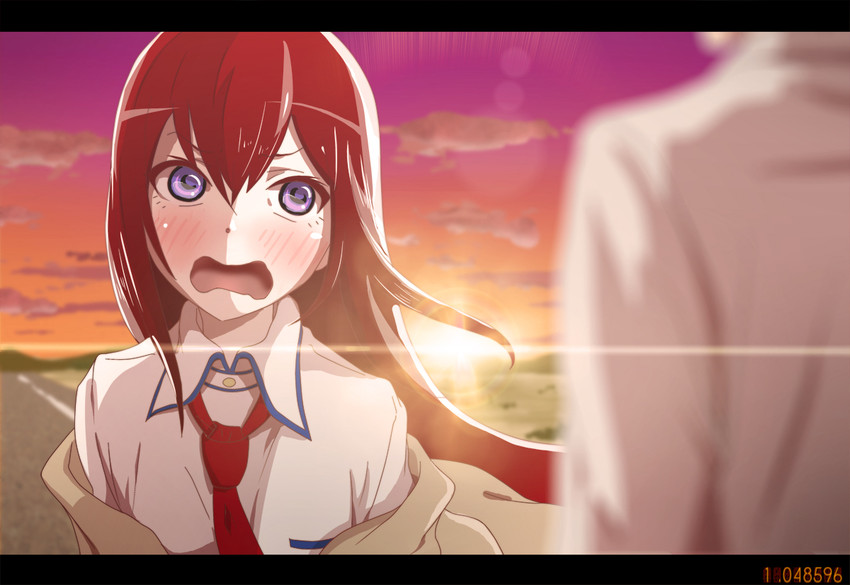 makise kurisu and okabe rintarou (steins;gate) drawn by s.h.v