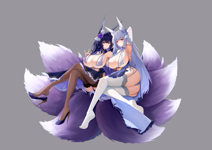 shinano and musashi (azur lane) drawn by jiang_(kplrt_07)