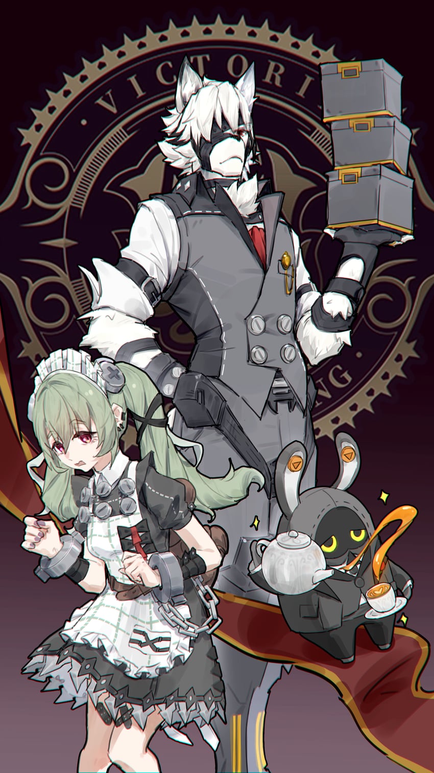 von lycaon, corin wickes, and butler (zenless zone zero) drawn by kiiro_ryo