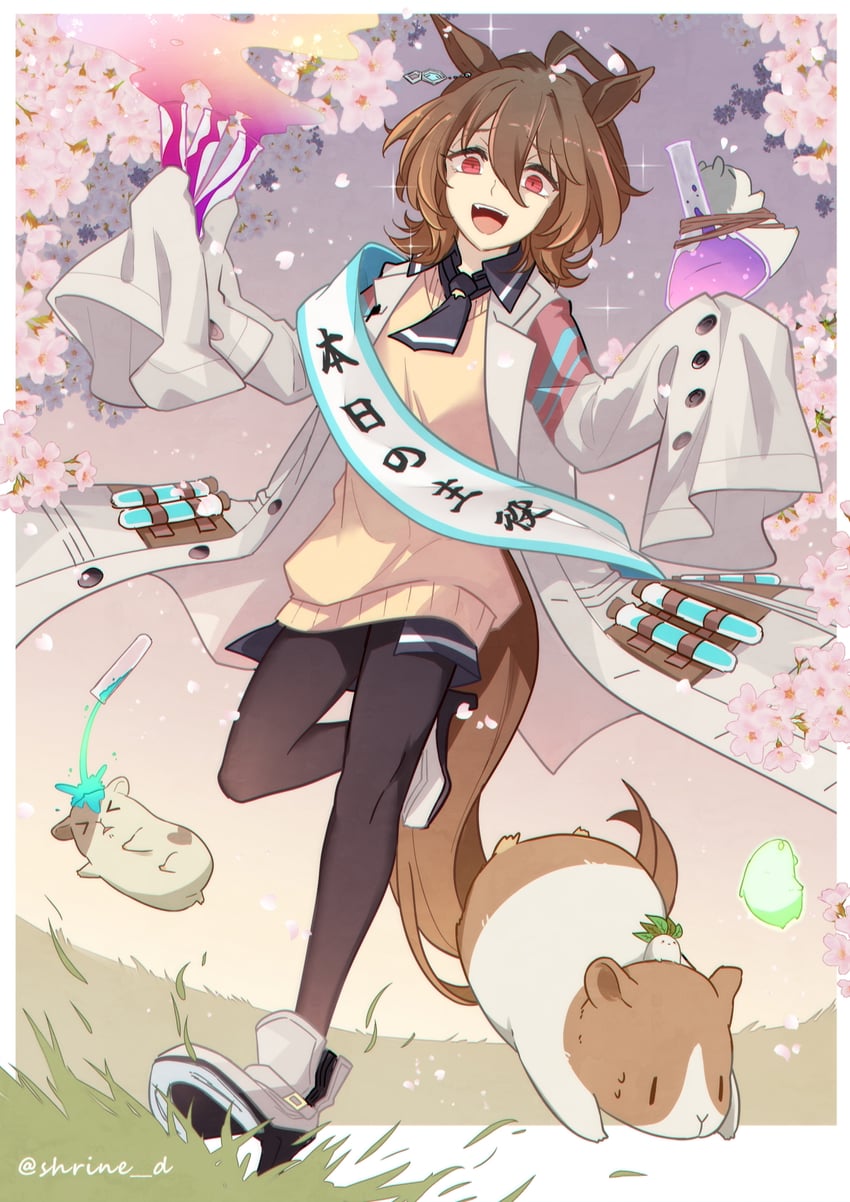 agnes tachyon and kii-kun (umamusume) drawn by shirin_(tsukimiyagura)