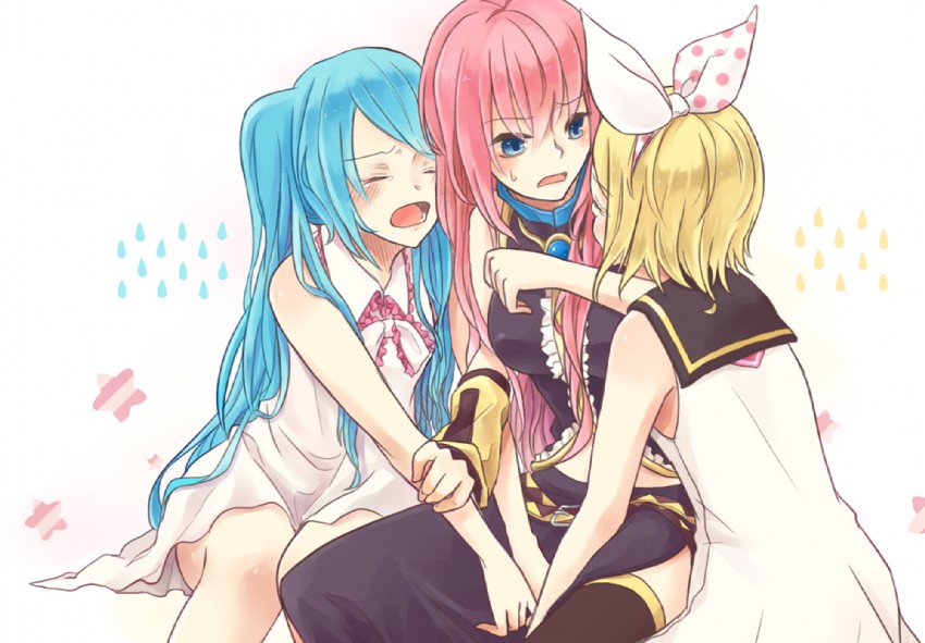 hatsune miku, kagamine rin, and megurine luka (vocaloid) drawn by koma_(remi_398)