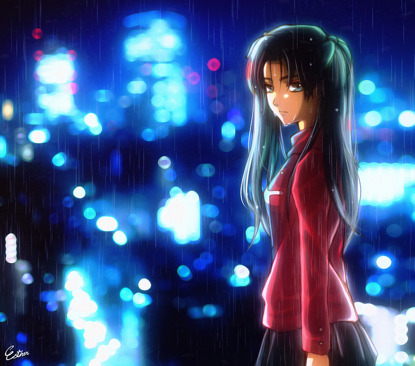 tohsaka rin (fate and 1 more) drawn by esther_shen