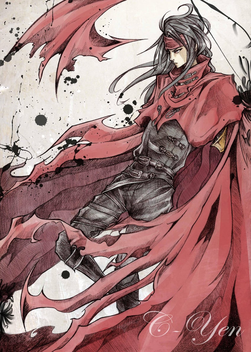 vincent valentine (final fantasy and 1 more) drawn by c-yen