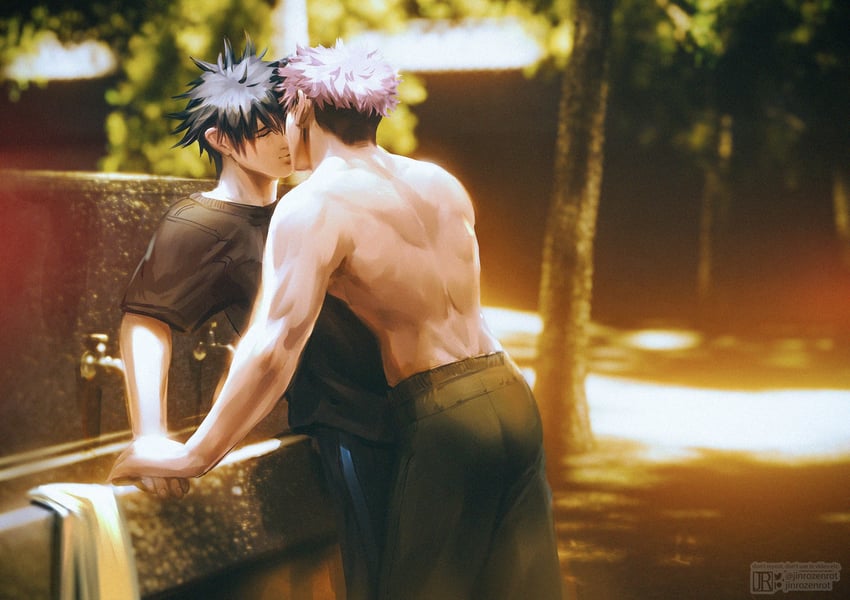itadori yuuji and fushiguro megumi (jujutsu kaisen) drawn by jinrozenrot