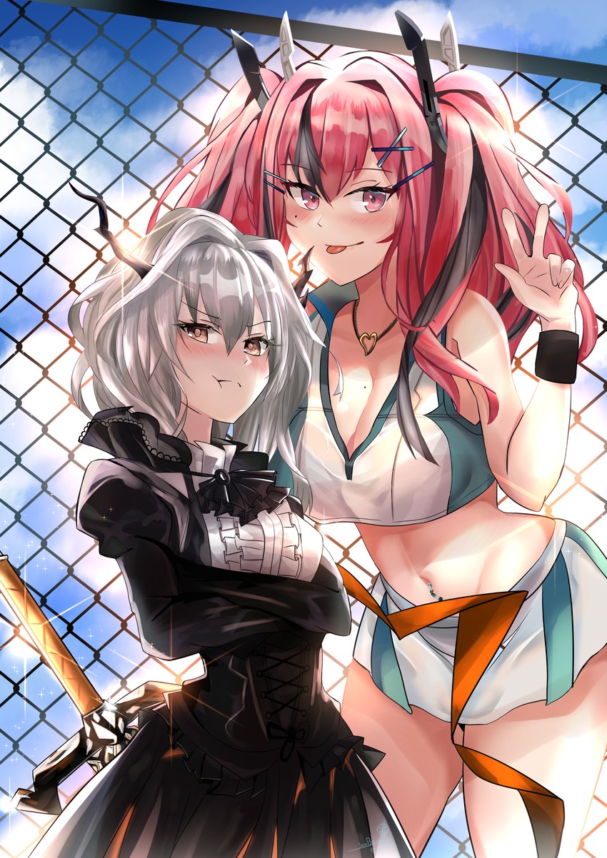 bremerton and talulah (arknights and 1 more) drawn by seabread