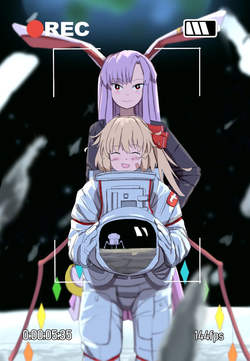 flandre scarlet and reisen udongein inaba (touhou) drawn by vanilla_flan