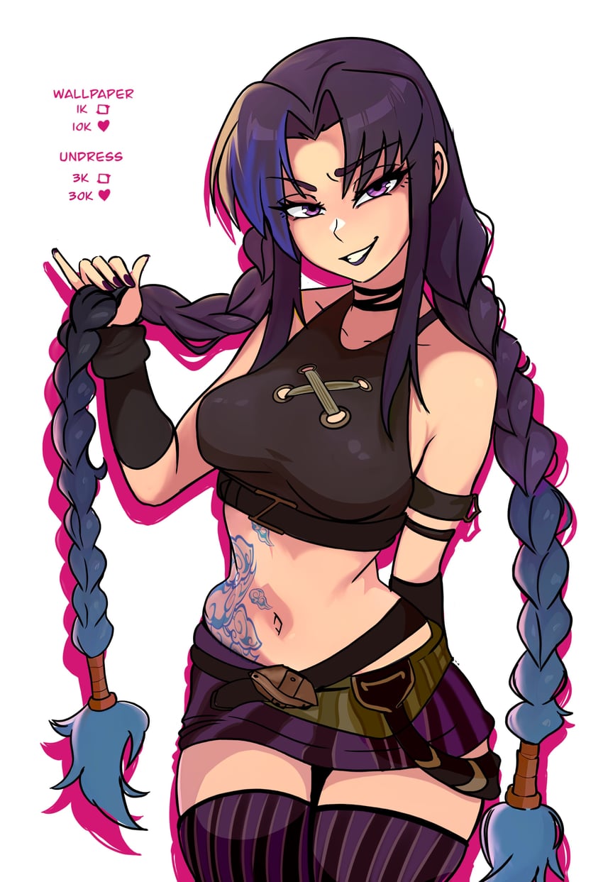 jinx, arcane jinx, and blackfire (league of legends and 3 more) drawn by redpostit