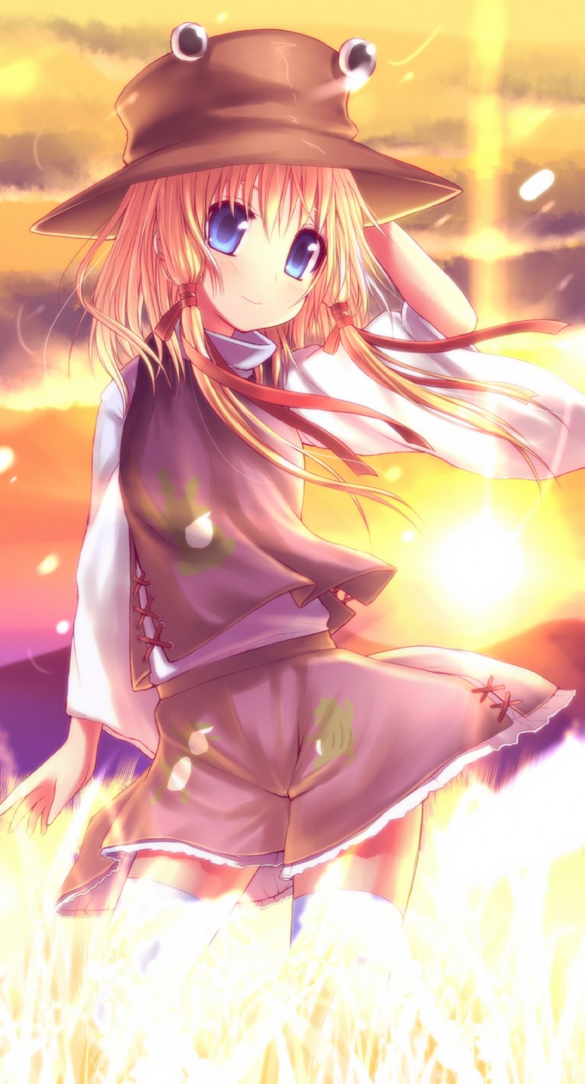 moriya suwako and pyonta (touhou) drawn by hiraga_matsuri