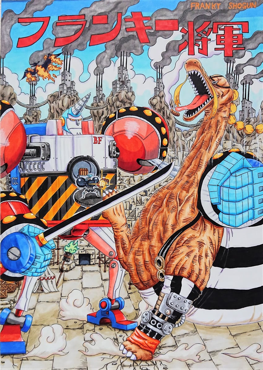 franky, king, and queen (one piece) drawn by yuichi_(fanghart)