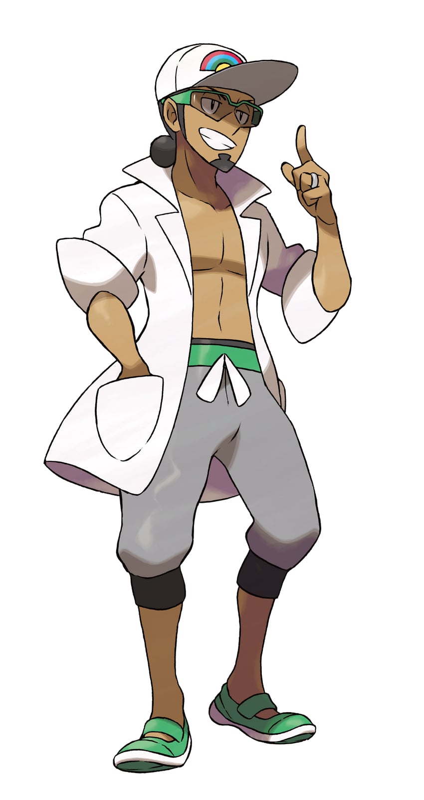 professor kukui (pokemon and 1 more) drawn by sugimori_ken