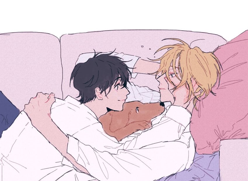 ash lynx and okumura eiji (banana fish) drawn by a_co_pi
