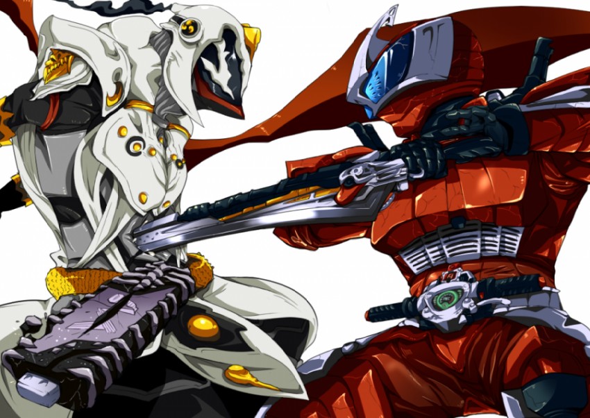 kamen rider accel and weather dopant (kamen rider and 1 more) drawn by denji_(mugitomato)