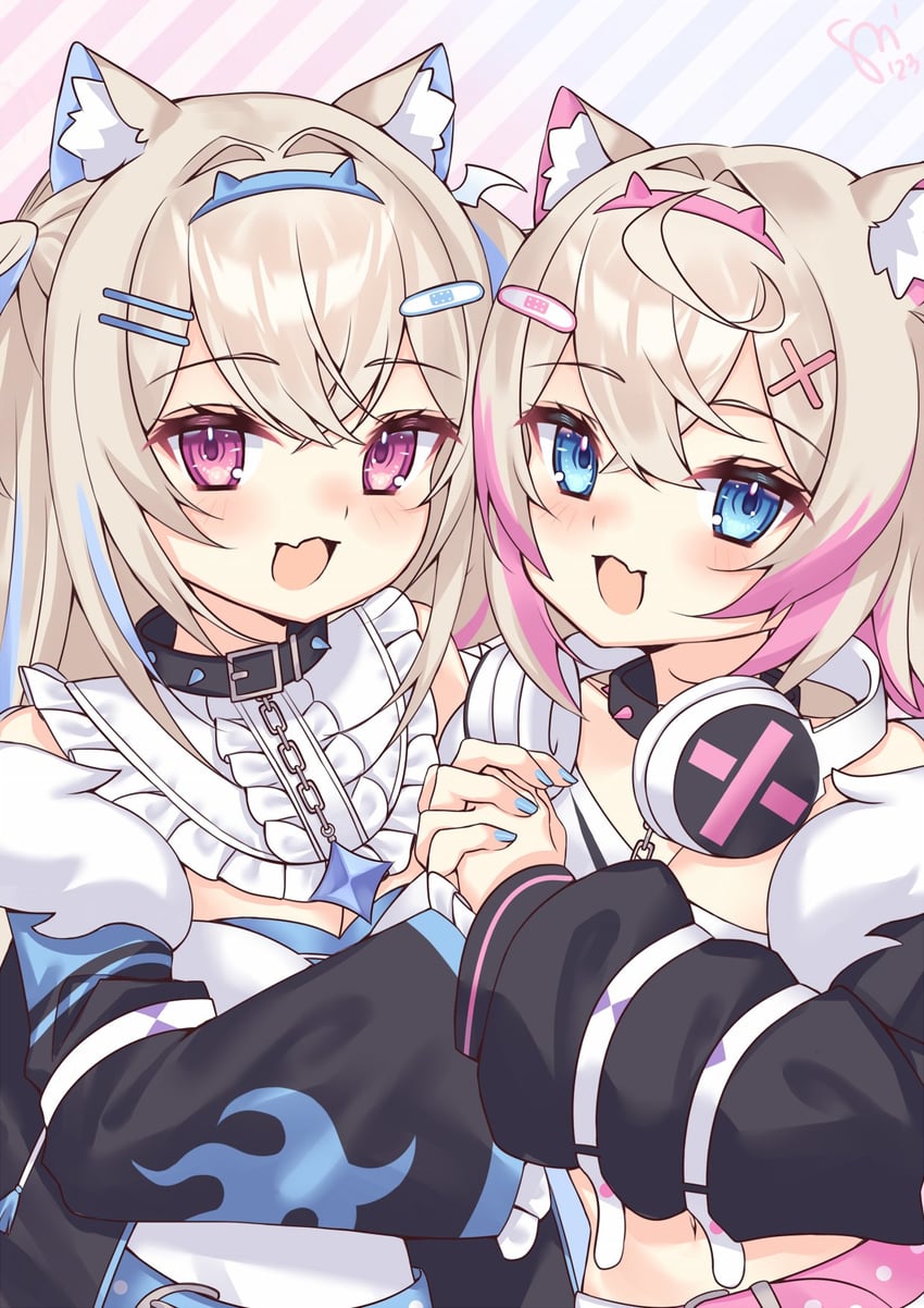 fuwawa abyssgard and mococo abyssgard (hololive and 1 more) drawn by watashishi