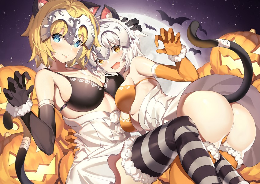 jeanne d'arc and jeanne d'arc alter santa lily (fate and 2 more) drawn by akae_neo