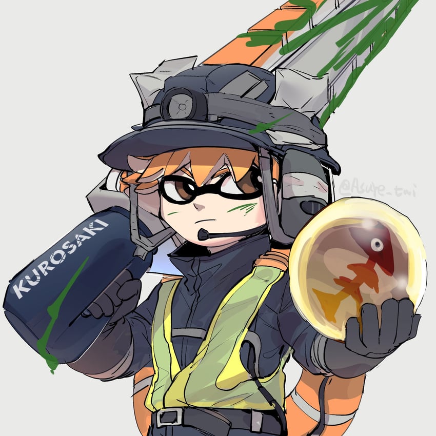 kurosaki ichigo (splatoon and 1 more) drawn by asure_(asure_twi)