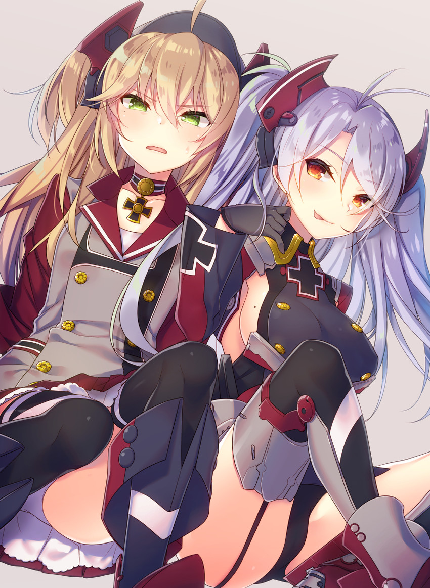prinz eugen and admiral hipper (azur lane) drawn by tahya