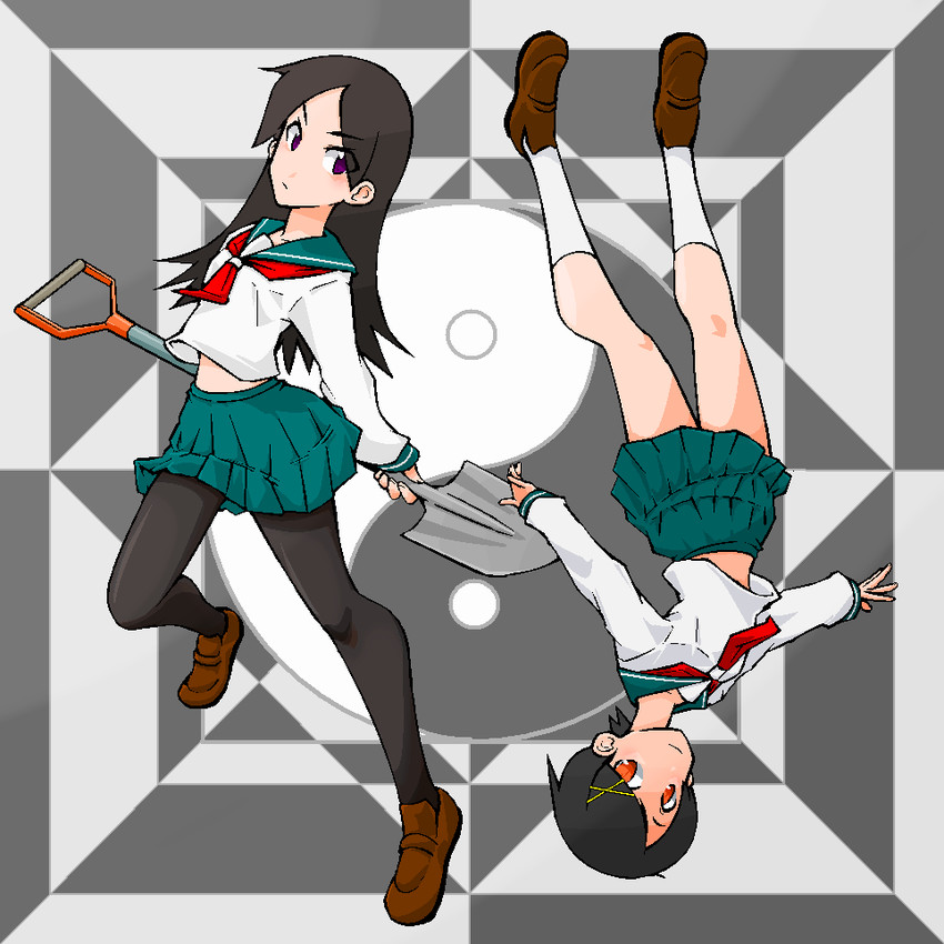 fuura kafuka and kitsu chiri (sayonara zetsubou sensei) drawn by oga_(o-g-a)