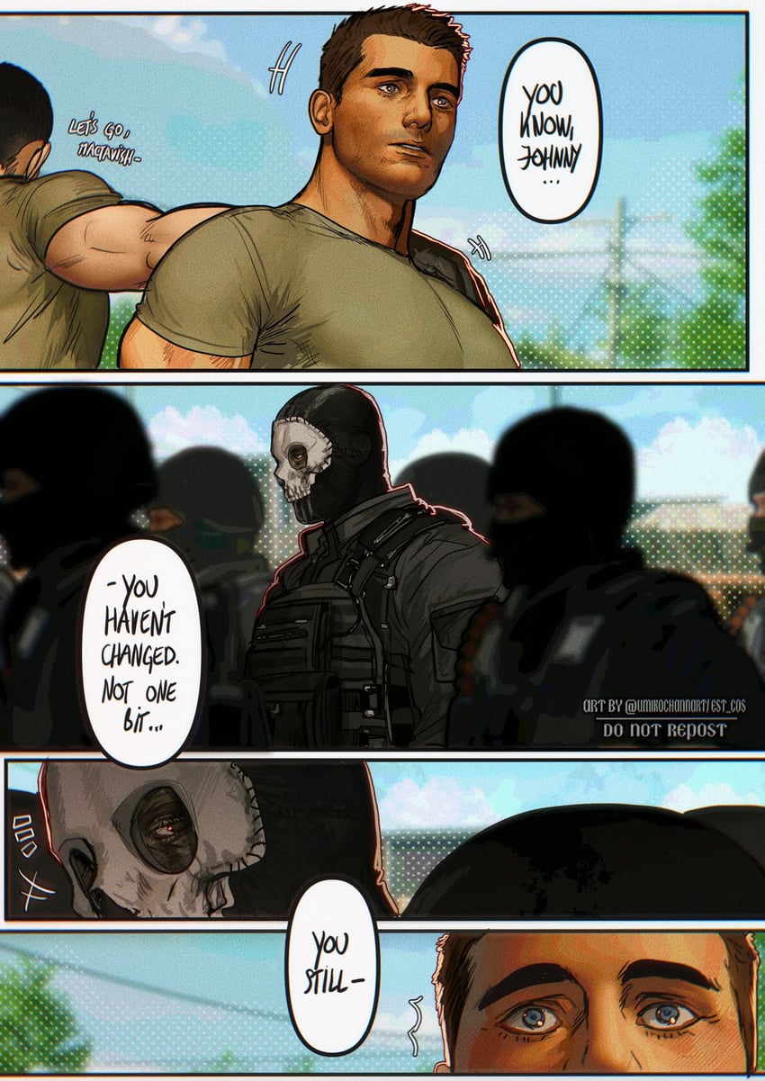 ghost and soap (call of duty and 1 more) drawn by umikochannart