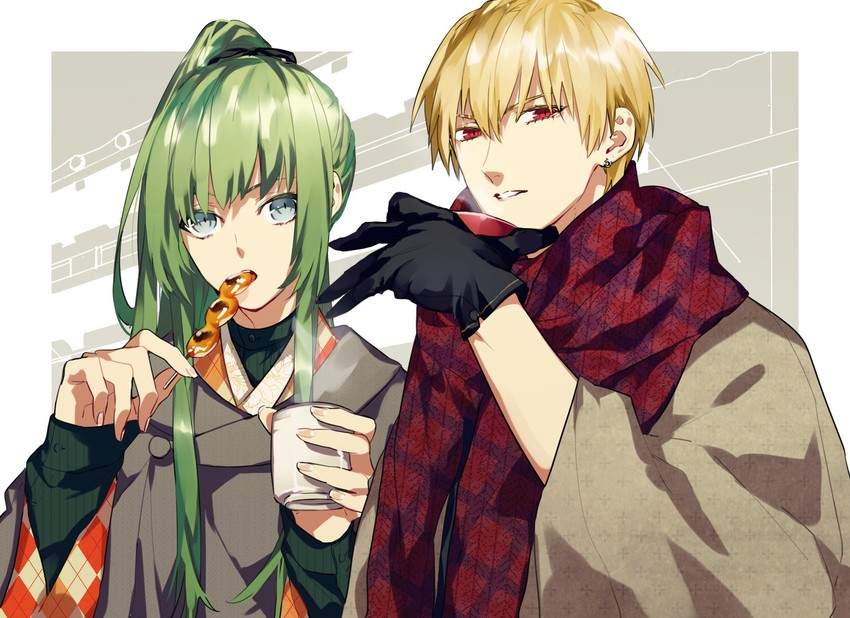 gilgamesh and enkidu (fate and 1 more) drawn by syubare