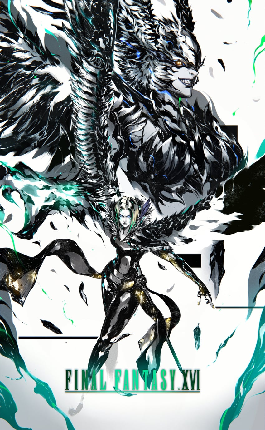 garuda and benedikta harman (final fantasy and 1 more) drawn by kubaushi