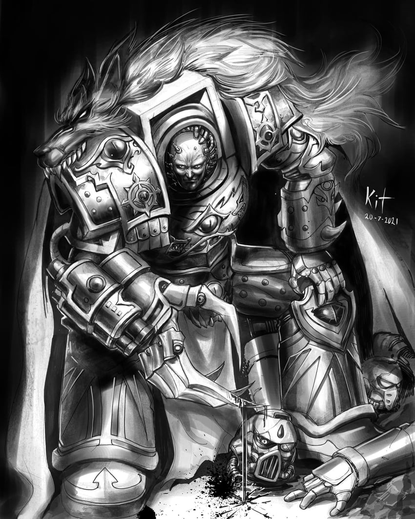 horus lupercal (warhammer 40k) drawn by wai_kit_leung