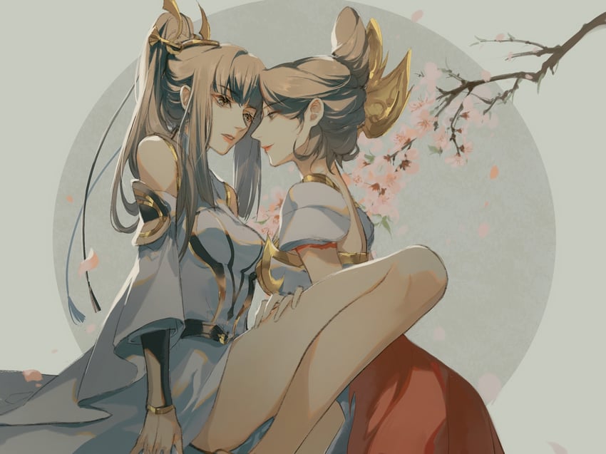 shanguang wan'er and wu zetian (wangzhe rongyao) drawn by yanzhi_bai
