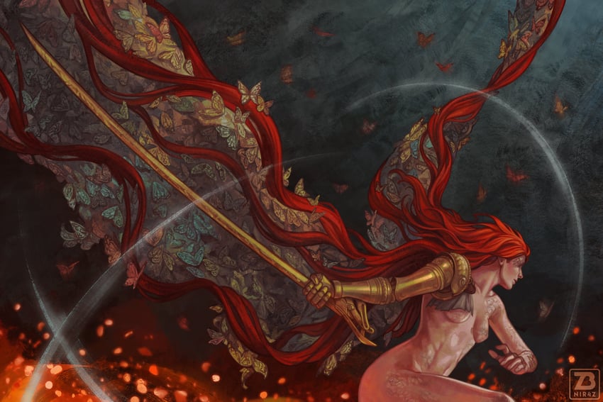 malenia blade of miquella and malenia goddess of rot (elden ring) drawn by nir4z