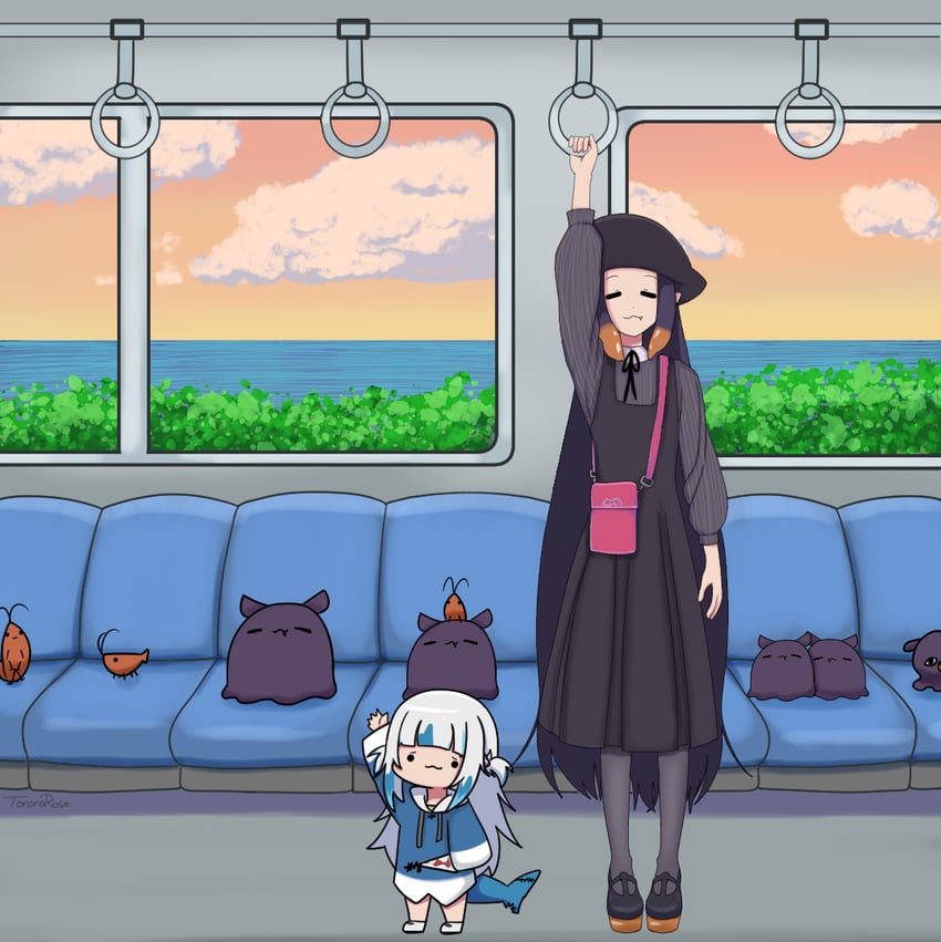 gawr gura, ninomae ina'nis, takodachi, ebi-chan, and smol gura (hololive and 1 more) drawn by torororose