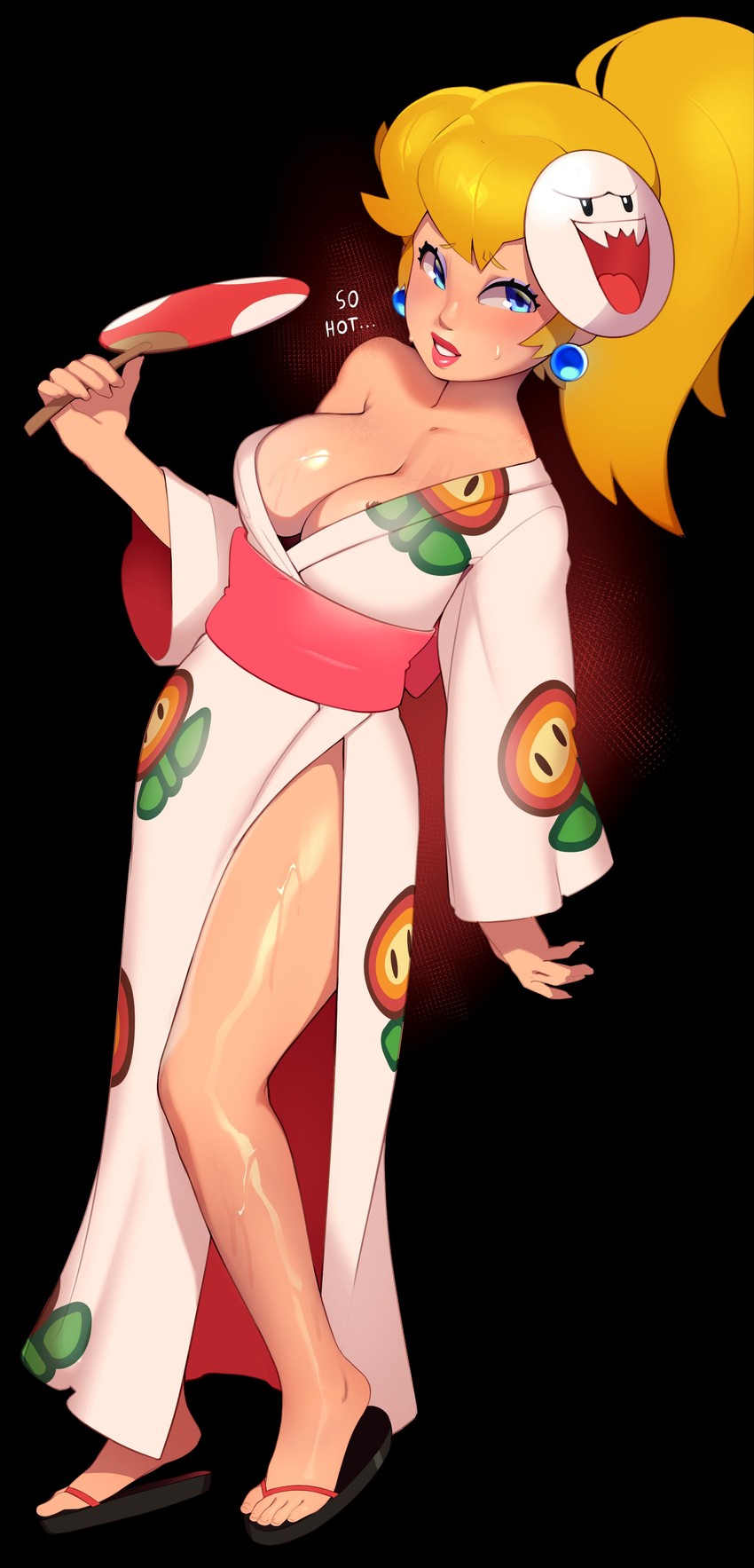 princess peach and boo (mario and 1 more) drawn by combos_&_doodles