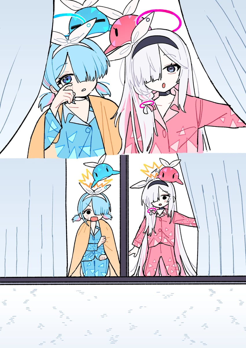 arona and plana (blue archive) drawn by je_o_mo