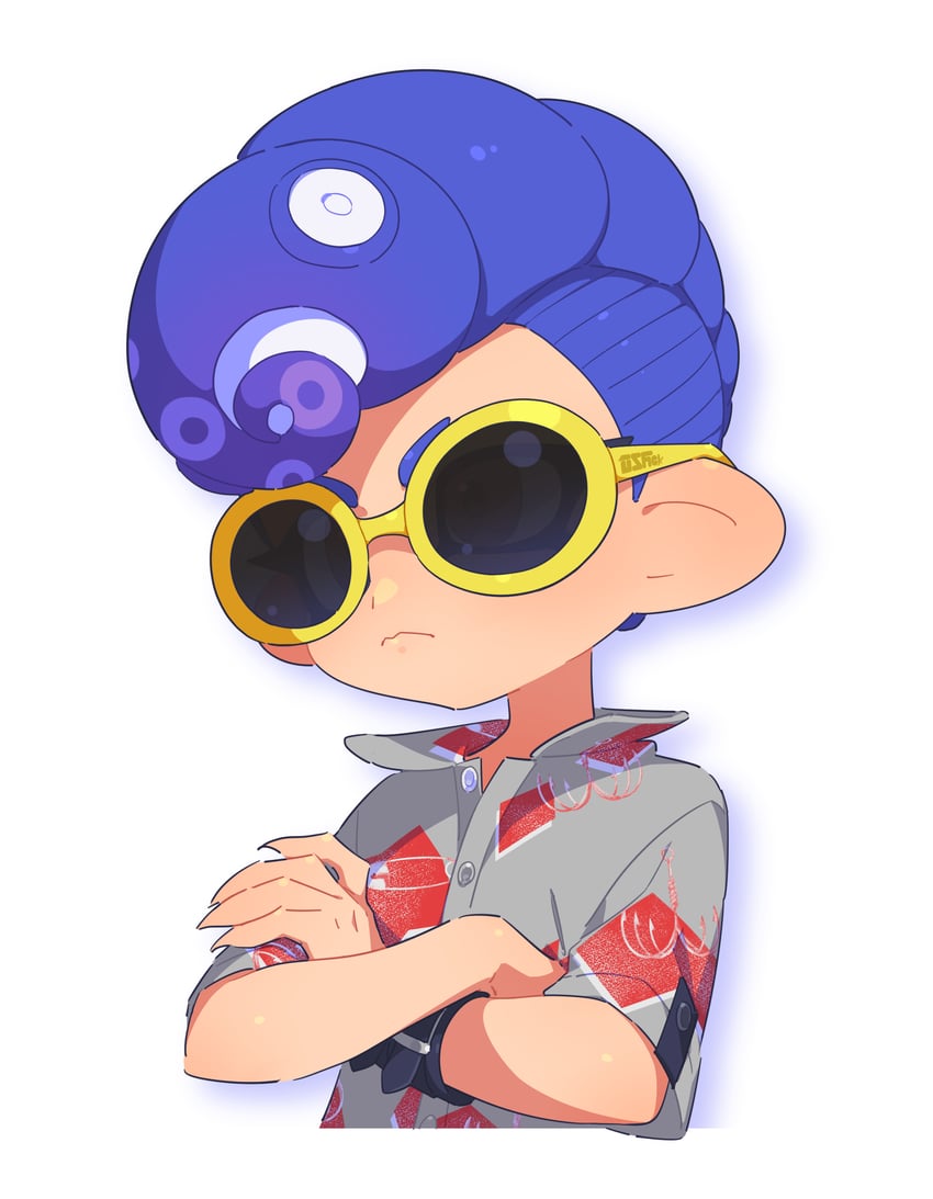octoling player character and octoling girl (splatoon and 1 more) drawn by surume01417