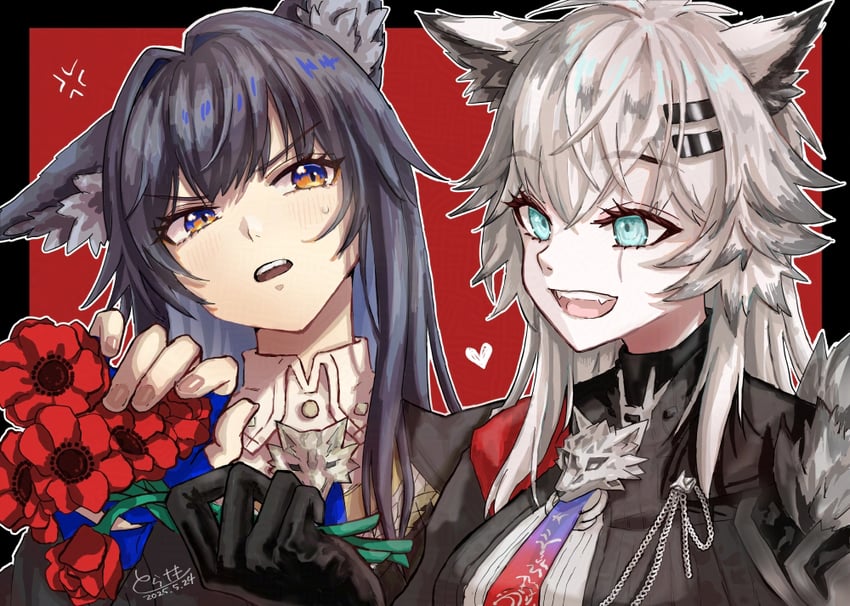 texas, lappland, texas the omertosa, and lappland the decadenza (arknights) drawn by torasaki