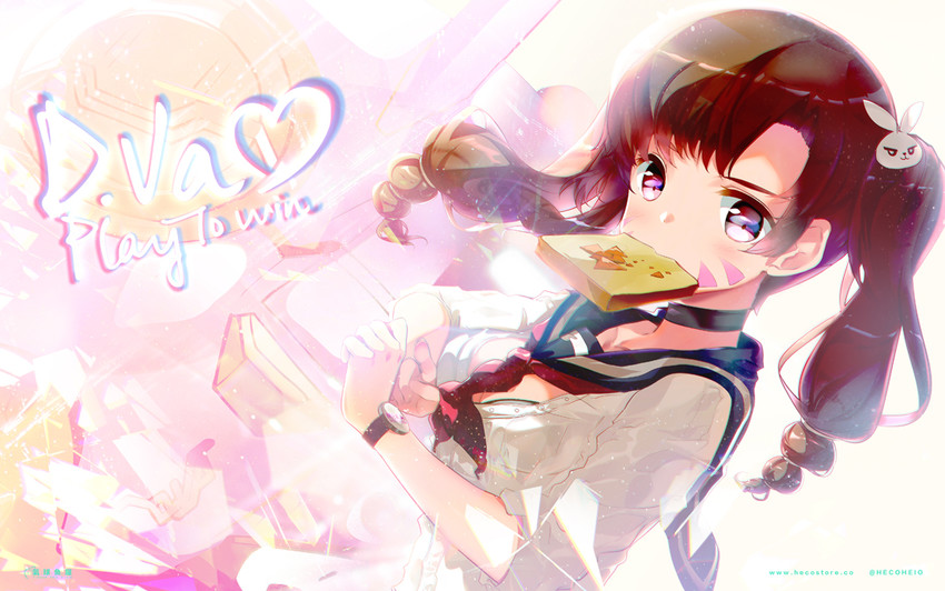 d.va (overwatch and 1 more) drawn by heco_(mama)