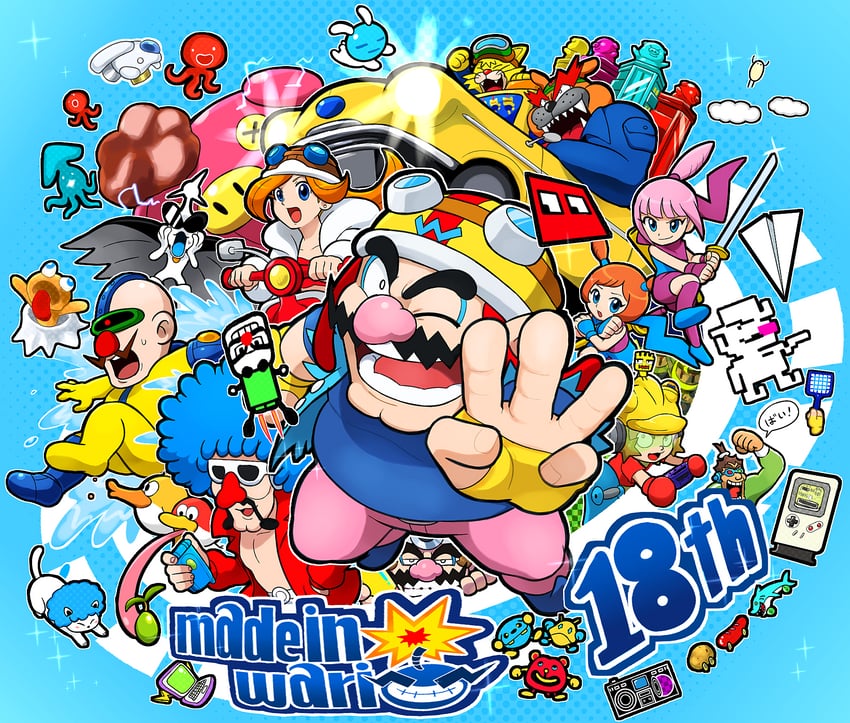 wario, mona, ana, kat, orbulon, and 9 more (warioware) drawn by hoshi_(star-name2000)