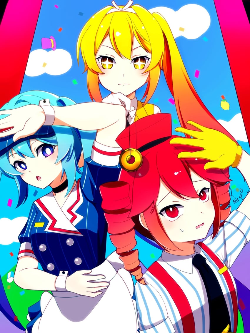 hatsune miku, kasane teto, and akita neru (vocaloid and 3 more) drawn by ukime05