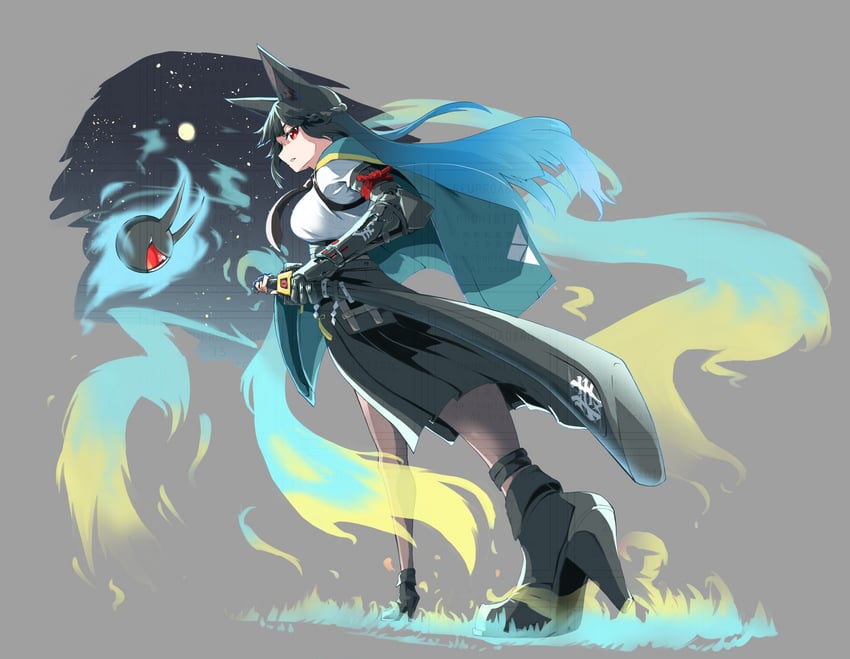 hoshimi miyabi and tailless (zenless zone zero) drawn by chia_ikaruga