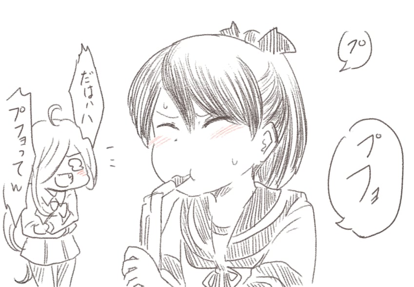 shikinami and asashimo (kantai collection) drawn by tiger_(tiger-kimu)