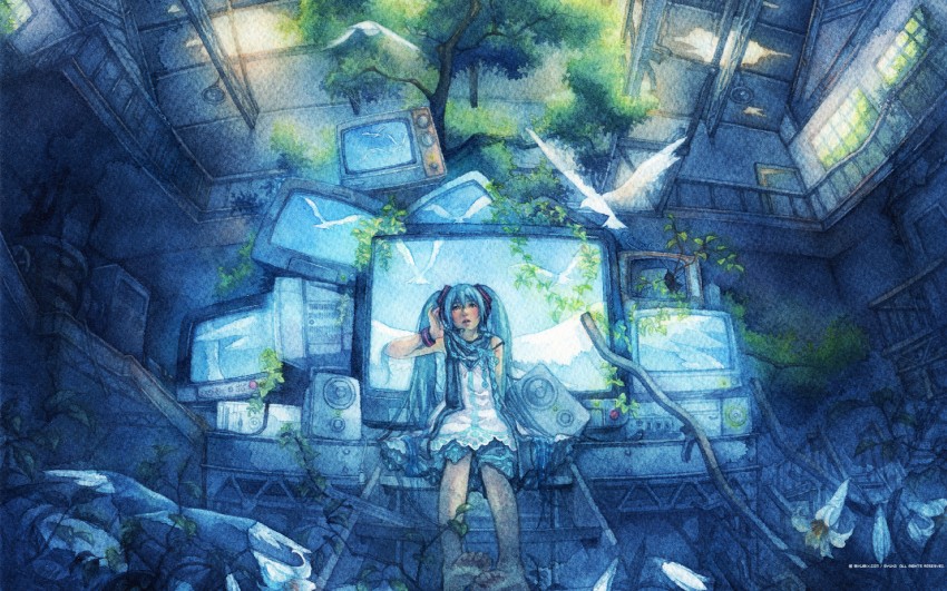 hatsune miku (vocaloid and 1 more) drawn by shuka_(taupe)