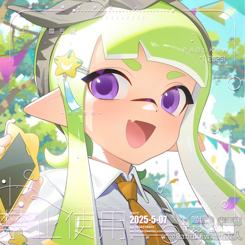 inkling player character and inkling girl (splatoon) drawn by pabuk5w