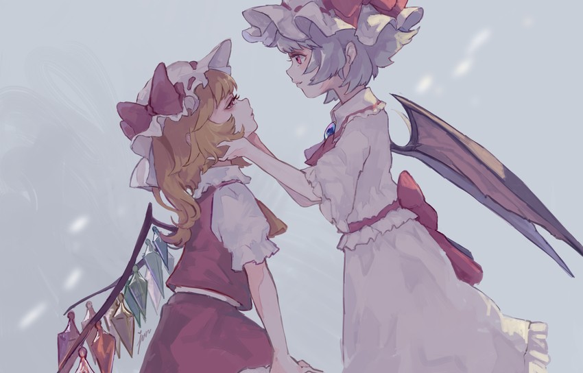 remilia scarlet and flandre scarlet (touhou) drawn by chishibuki_hiyoko