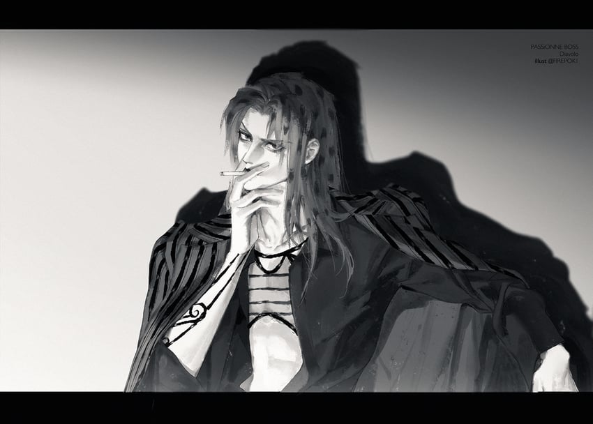 diavolo (jojo no kimyou na bouken and 1 more) drawn by firepok